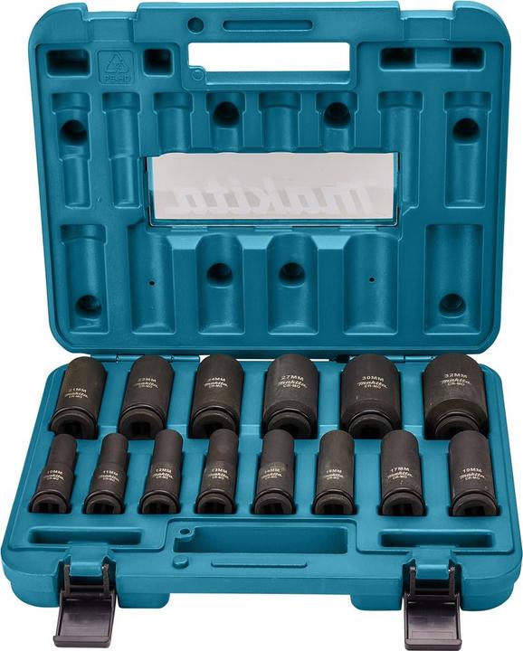 Produktbild Makita B-52308 (32 mm, 16 mm, 15 mm, 27 mm, 11 mm, 18 mm, 23 mm, 12 mm, 24 mm, 29 mm, 20 mm, 31 mm, 14 mm, 25 mm, 30 mm, 26 mm, 21 mm, 28 mm, 17 mm, 13 mm, 10  mm, 22 mm, 19 mm)