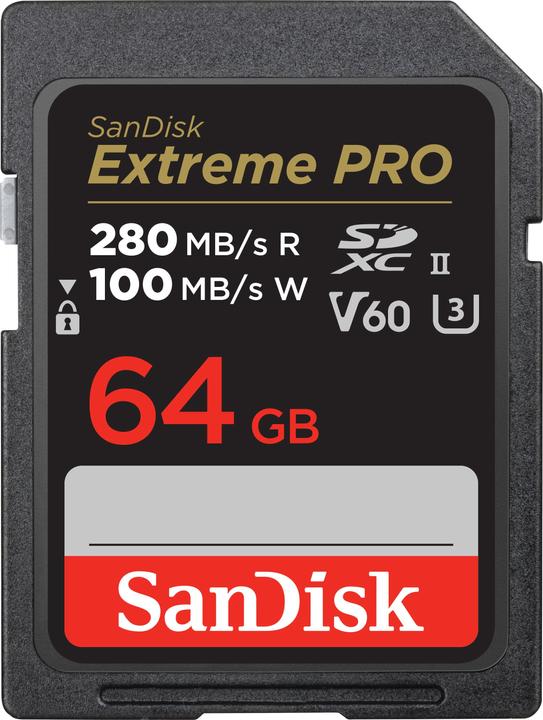 Produktbild SanDisk Extreme PRO UHS-II V60 (64 GB, SDXC, U3, UHS-II)