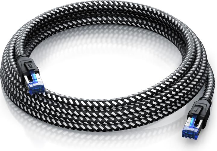 Produktbild Primewire CAT 8 Netzwerkkabel 40 Gbits - Baumwollmantel - LAN Kabel Patchkabel RJ45 - S/FTP PIMF Schirmung (S/FTP, 10 m)