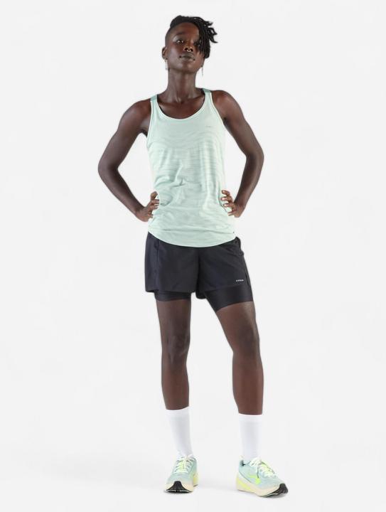Produktbild Kiprun Run 500 women's running tank top with built-in bra - green (XS)