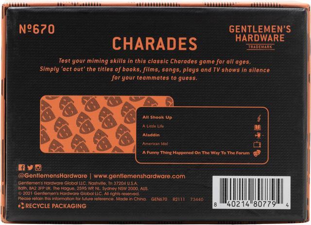 Image du produit Gentlemen's Hardware Charades (Anglais)