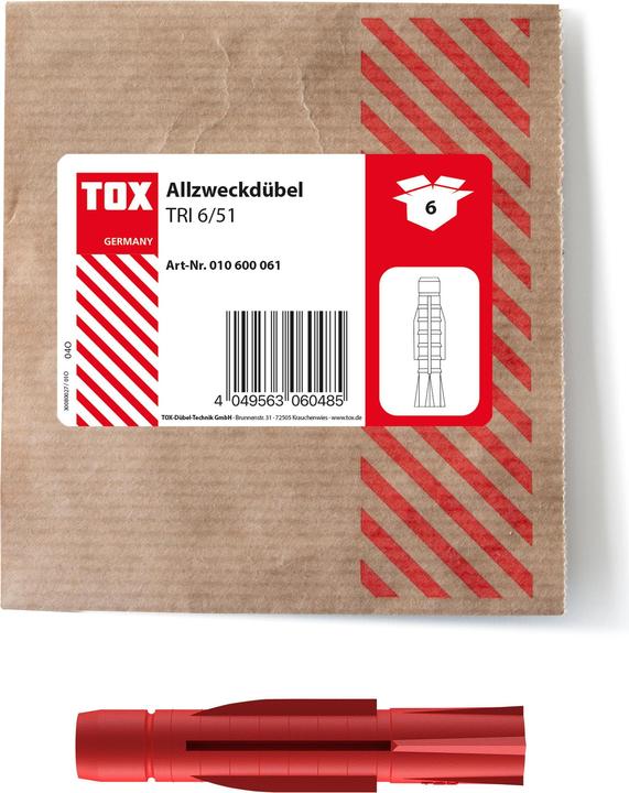 Produktbild Tox Allzweckdübel Tri 6x51 mm (6 Stk.) (6 Stk.)