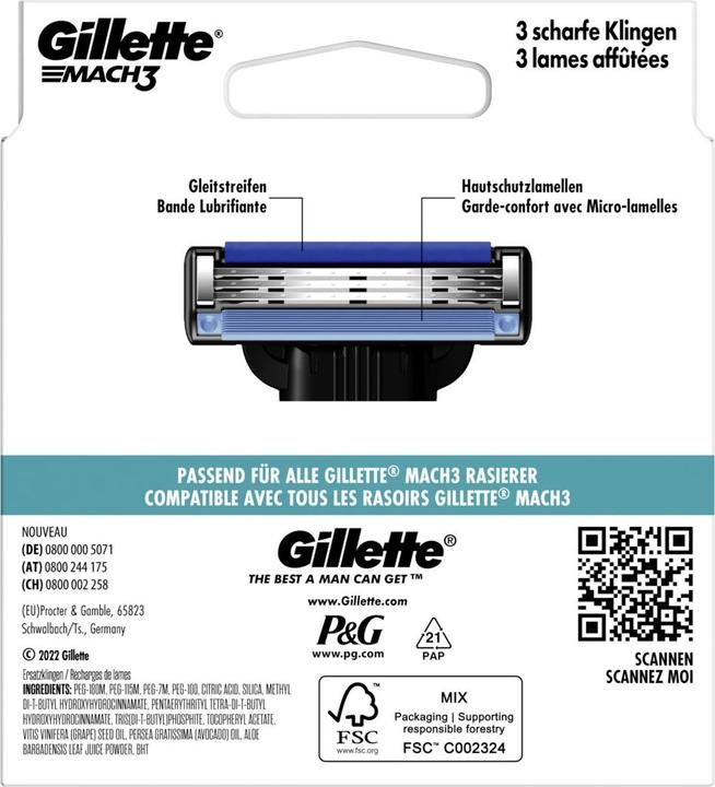 Energie-Label Gillette Mach3 (6 x)