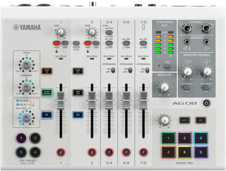 Immagine prodotto Yamaha AG08 Stazione streaming bianca (Mixer da studio e live)