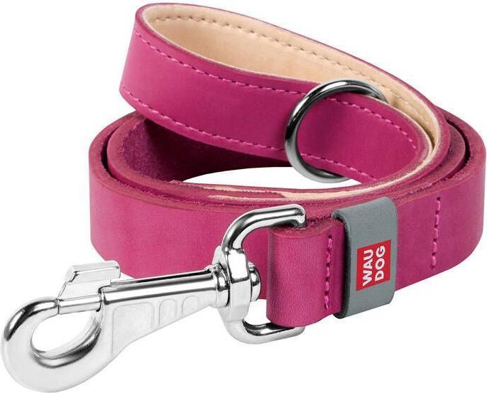 Waudog natuurlijke leren hondenriem 20 mm breed, 122 cm lang roze (Hond, Algemeen)