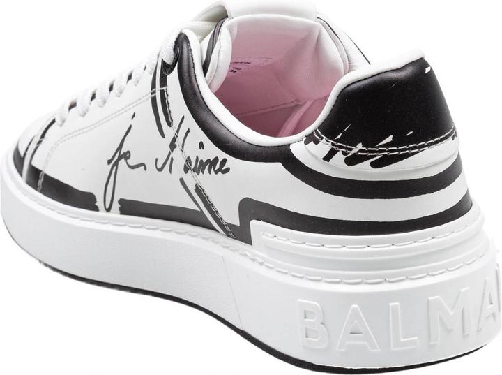 Produktbild Balmain b-court calf leather sneakers color black and white (42)