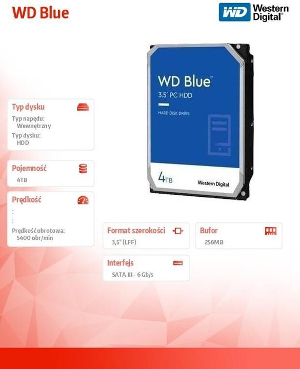 Image du produit WD Blue (4 To, 3.5", CMR)