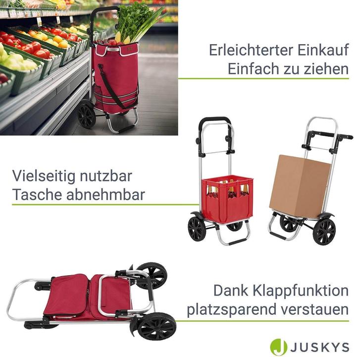Image du produit Juskys Chariot à provisions 3en1