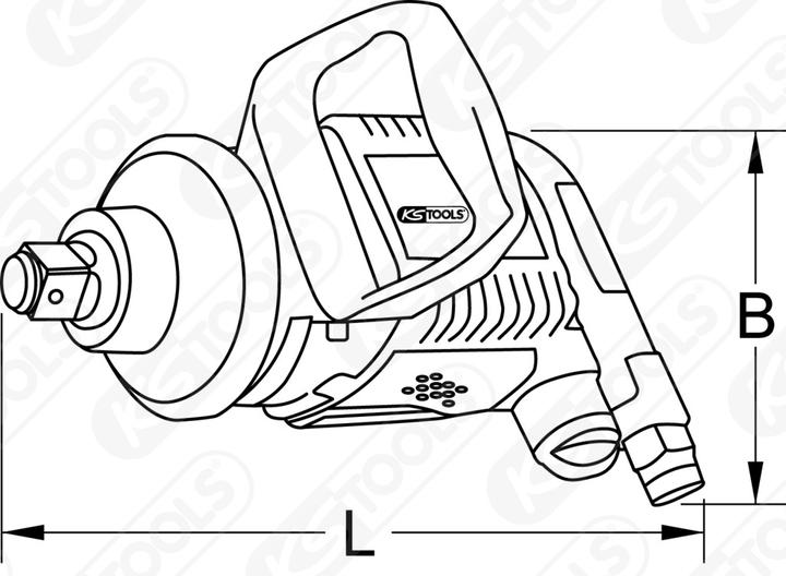 Produktbild KS Tools 1" superMONSTER Hochleistungs-Druckluft-Schlagschrauber, 3405 Nm, Länge 350 mm (Druckluft)
