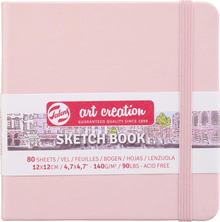 Talens Malbuch 12 x 12 cm Pastellrosa (12 x 12 cm, Harter Einband)