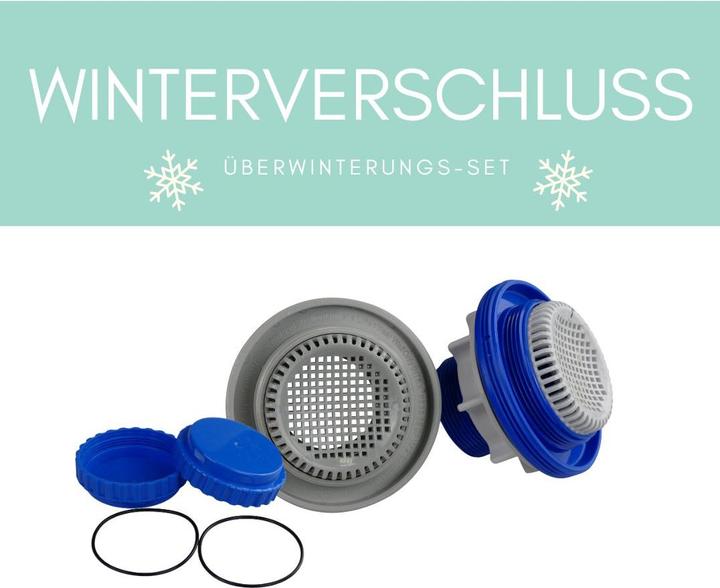 Actual product image Poolomio Winter closure set for Intex pools from 488 cm with shut-off valve / tap
