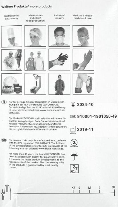 Produktbild 3A Hygonorm Allfood Safe Nitril, 250 Stück, Grösse XL, weiss (XL)