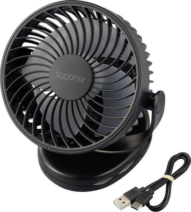Actual product image Sygonix Akku-Ventilator 4 W Schwarz (55 dB)