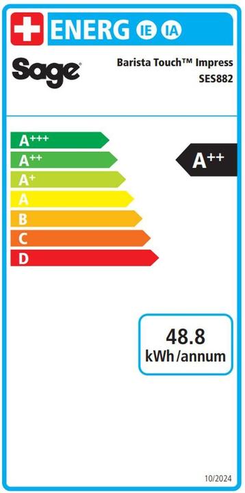 Energie-Label Sage The Barista Touch Impress Cold (CH-Stecker)