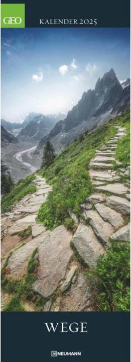 Immagine prodotto Neumann GEO - Calendario da parete Trails 2025, 25x69cm, dodici fantastici sentieri, calendario con (25 x 69 cm, Tedesco)
