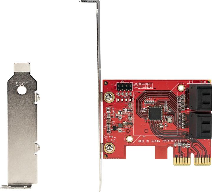 Produktbild StarTech com 4P6G-PCIE-SATA-CARD, PCIe, SATA, PCIe 3.0, Rot, ASMedia - ASM1164, 6 Gbit/s