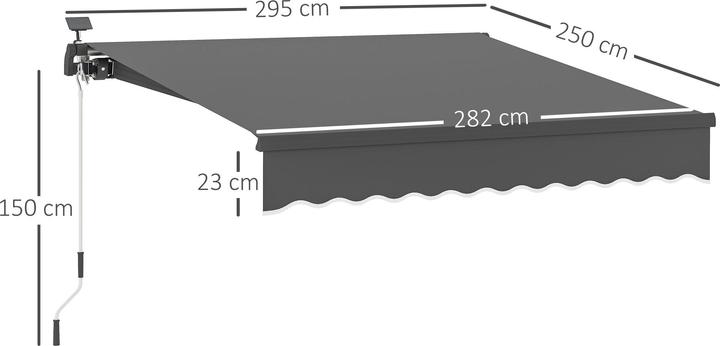 Produktbild Outsunny Klemmmarkise Aluminium, Polyester Grau (2.50 m)