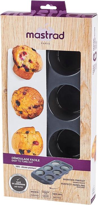 Actual product image Mastrad Muffin baking tin silicone 6 pieces