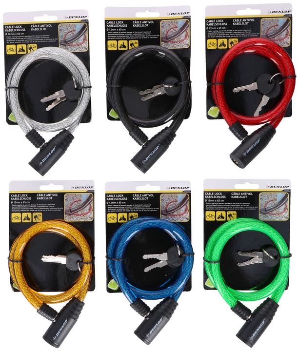 Produktbild Dunlop Kabelschloss 12x650mm (assortiert) (6.50 cm)