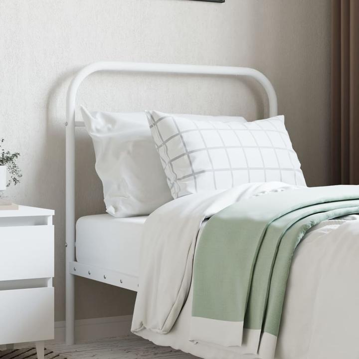 Immagine prodotto VidaXL Kopfteil Metall Weiss 80 cm, Farbe: Weiss, Material (85 x 3 x 100 cm)
