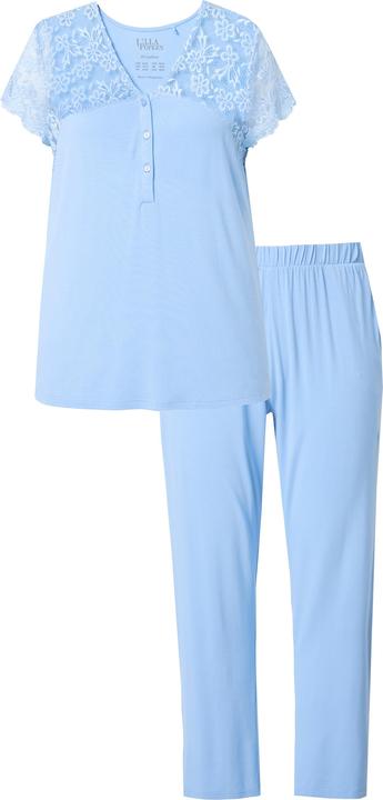 Produktbild Ulla Popken Pyjama, Spitze, V-Ausschnitt, Spitzen-Halbarm (62)