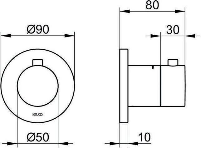 Produktbild Keuco Thermostatarmatur IXMO UP Rosette rund bro gebü