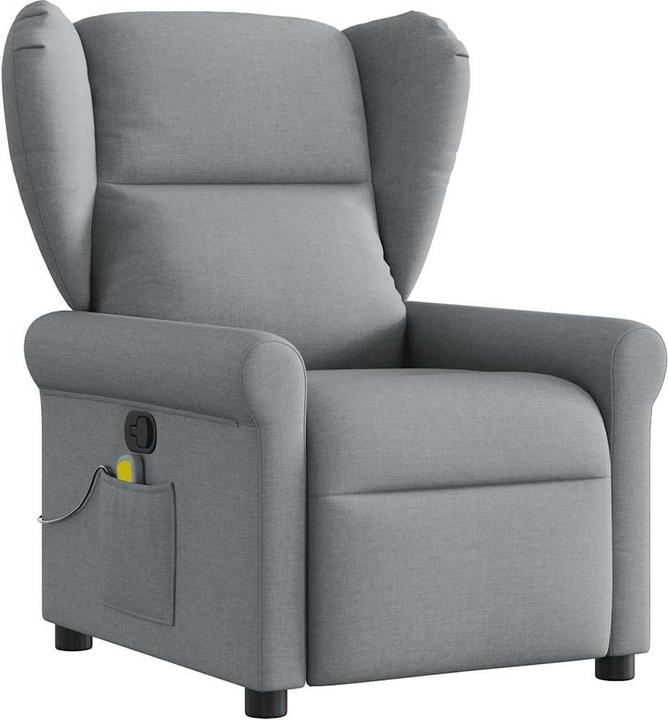 VidaXL Massagesessel Elektrisch Hellgrau Stoff