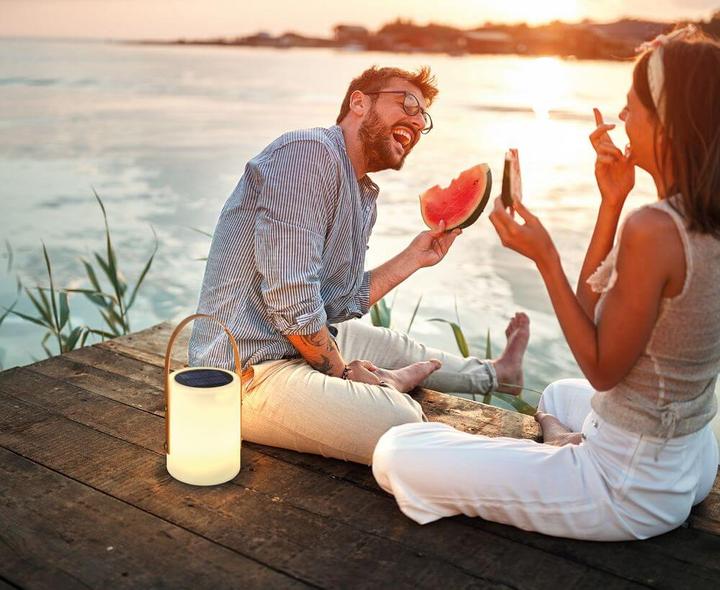 Produktbild FHL easy FHL Bari LED SOLAR Outdoor-Tischlampe, Außenlampe mit Akku 0,5W warmweiß RGB