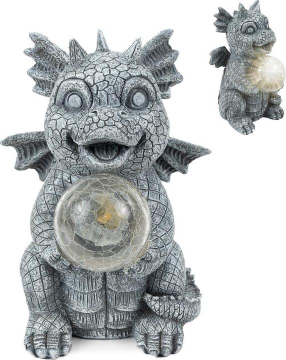 Dönges Drache mit leuchtendem Ball Solar Deko