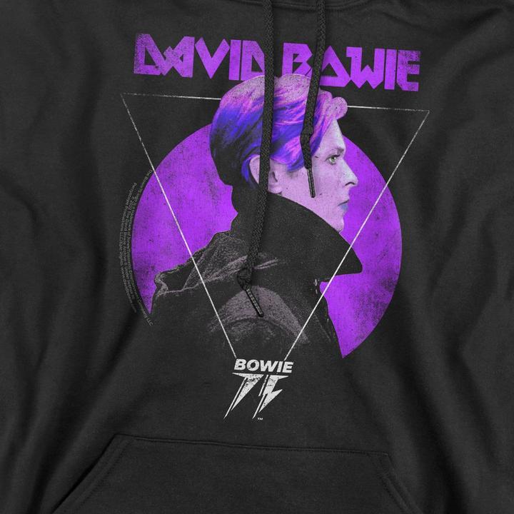 Immagine prodotto David Bowie 75 Felpa con Cappuccio Logo del Profilo Laterale Uomo (L)