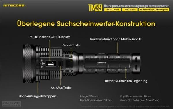 Produktbild Nitecore TM39 - 5200 Lumen (30 cm, 5200 lm)