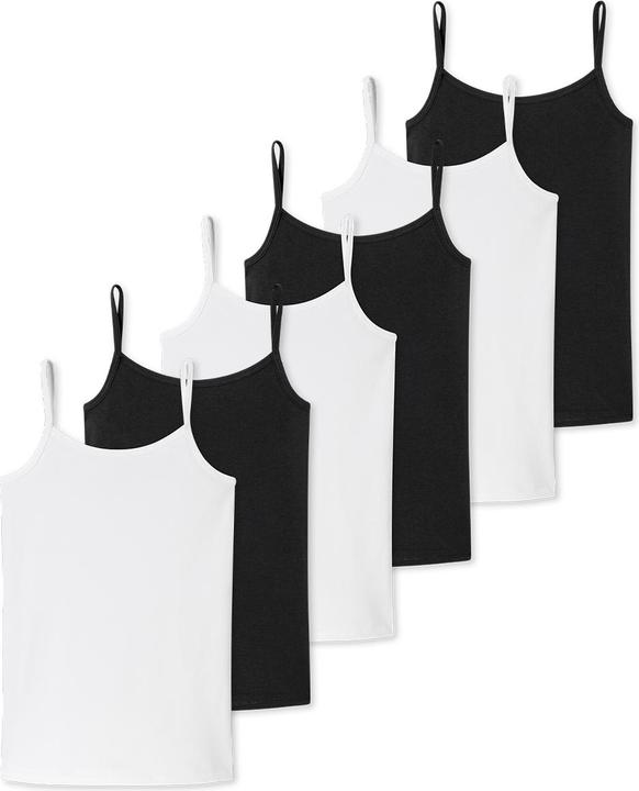 Immagine prodotto Schiesser Confezione di 6 ragazze adolescenti 95/5 di cotone organico Spaghetti Tops / Sottogonne (164)