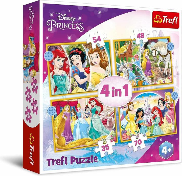 Productafbeelding Trefl 4 in 1 puzzel - Prinsessen (54 onderdelen)