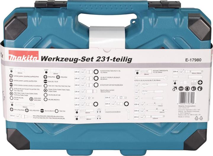 Immagine prodotto Makita Set di attrezzi manuali (231 pezzi)