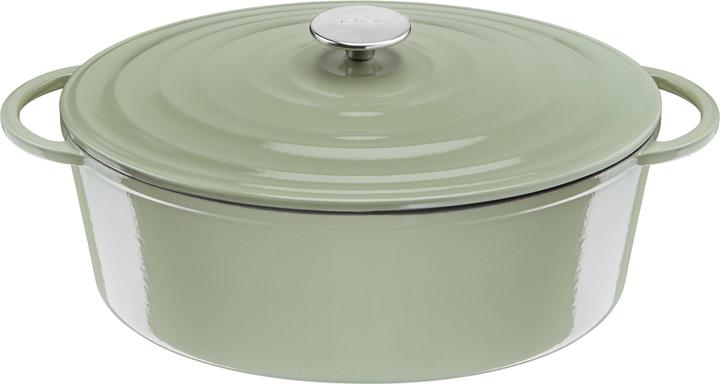 Productafbeelding Tefal LOV Gietijzeren Ovale Braadpan 34cm Lichtgroen (34 cm, Braadpan + kasserol, Steelpan, Gietijzer)
