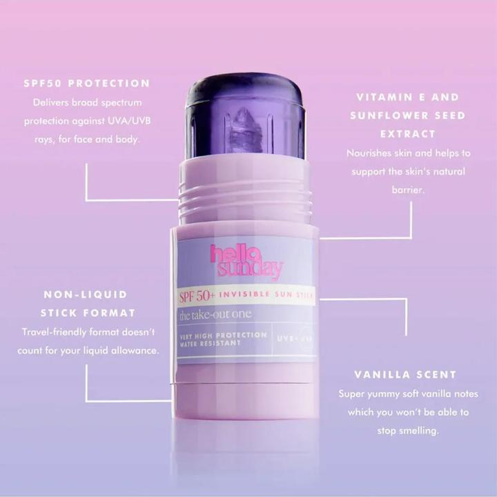 Immagine prodotto Hello sunday The Take-Out One Invisible Sun Stick SPF 50+ (Stick solare, SPF 50+, 25 g)