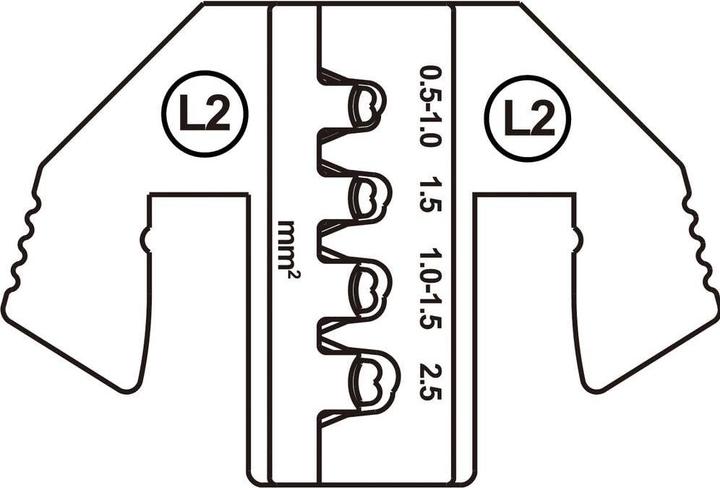 Produktbild Toolcraft TO-9627222 Crimpeinsatz JT Aufnahme Kontakt, ST Buchsenkontakt 0.5 b (50.70 mm)