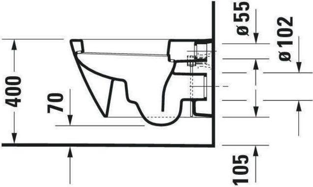 Actual product image Duravit Wall-hung WC STARCK 2 deep, 370x540mm white WG