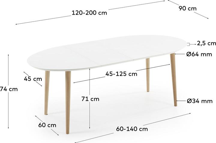 Produktbild Kave Home Oakland (90 x 120 x 74 cm)