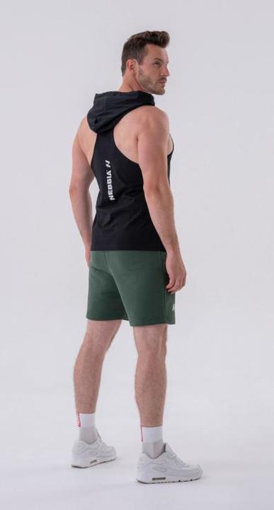 Actual product image Nebbia Fitness Tank top with a hoodie 323 black (XL)