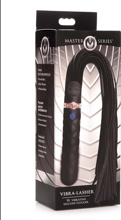 Master Series Vibra-Lasher 9X Vibrating Silicone Dildo Flogger