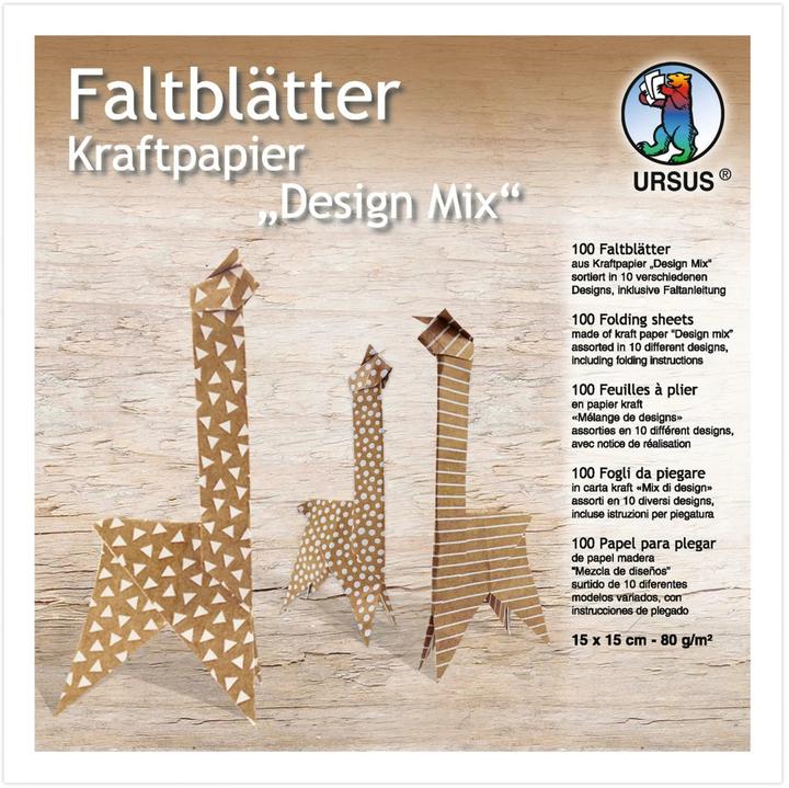 Ursus Bastelpapier 100 Stück, Braun (80 g/m², 100 x)