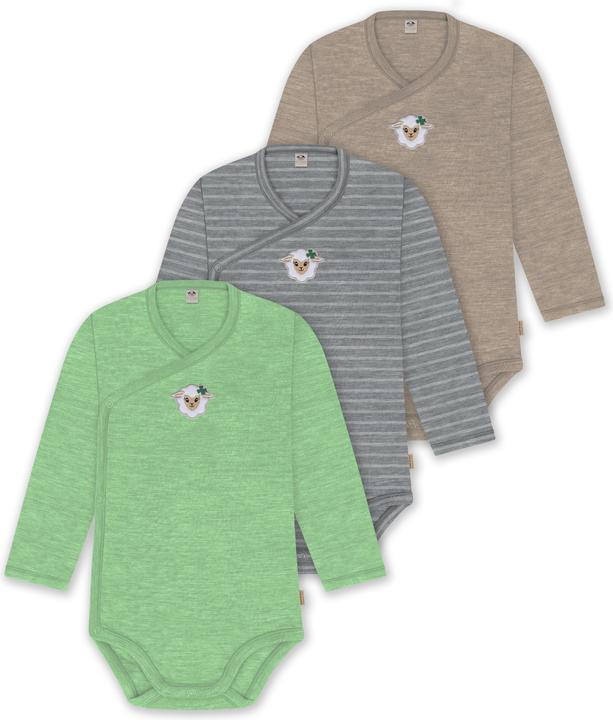 Image du produit Normani Lot de 3 body bébé emmailloté manches longues body Toddler en laine mérinos - 9357 (74)