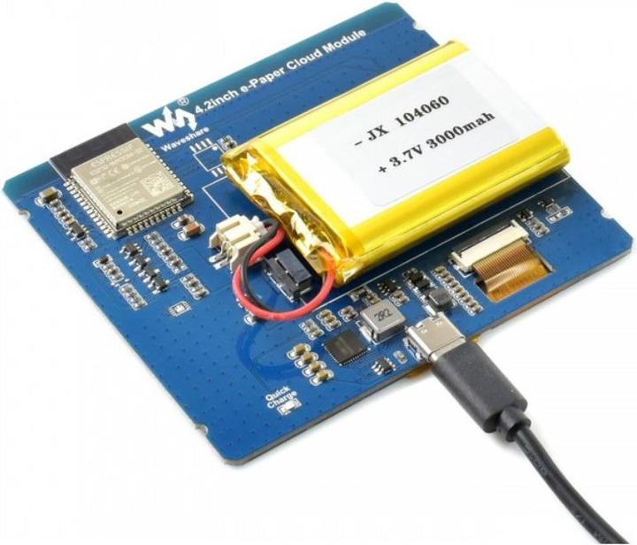 Image du produit WaveShare Écran E-Ink Cloud de 4,2 pouces avec WiFi et Bluetooth