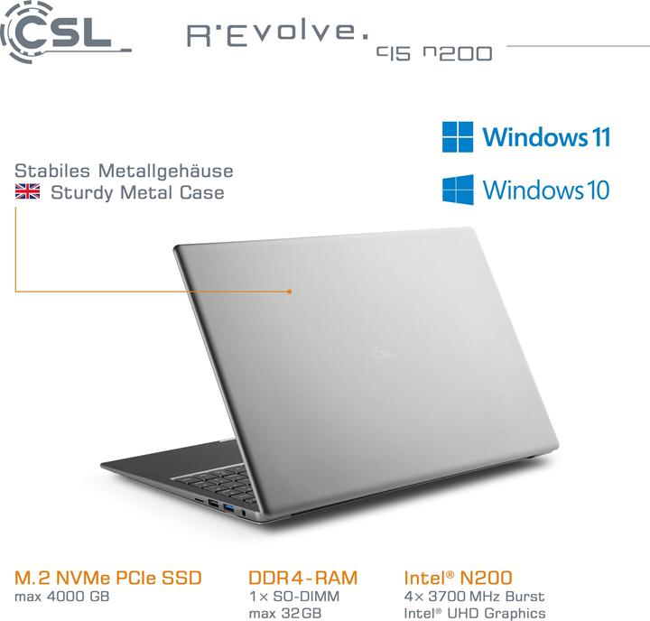 Produktbild CSL Notebook R'Evolve C15 v3 32GB 1000GB Windows 11 Pro (15.60", 32 GB, 1000 GB, DE)