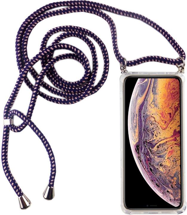Produktbild König Design Apple iPhone X / XS Handykette Hülle mit Band Case zum umhängen Kordel Violett