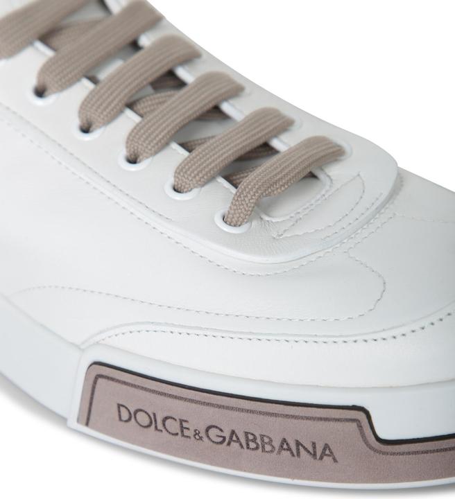 Actual product image Dolce & Gabbana portofino yatch sneakers in calfskin color white and dove grey (42)