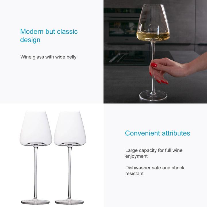 Produktbild Intirilife Wein Glas Set für Rotwein Weisswein (50 cl, 4 Gläser, Rotweingläser, Weissweingläser)