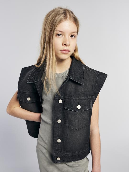 Actual product image Jonen Mädchen Jeansweste Oversize-Look (128)