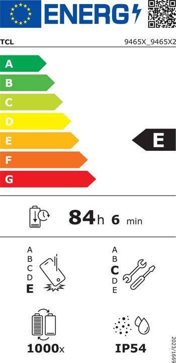 Energie-Label TCL Tab 11 FE WiFI 4-128Gb 11" (4G, 11", 128 GB, Grau)